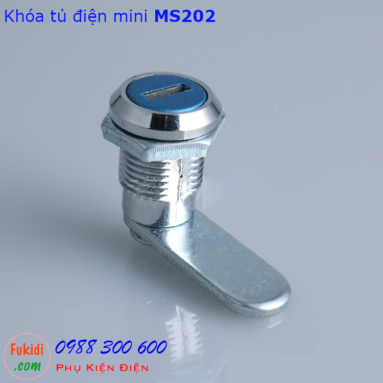 Khóa tủ điện mini MS202-16 chiều dài 16mm, phi 12mm có chìa khóa
