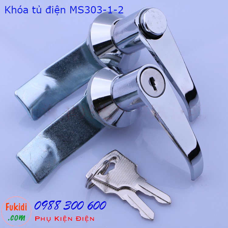 Khóa tủ điện MS303-1-2 chất liệu thép và kẽm, phi 22mm có khóa