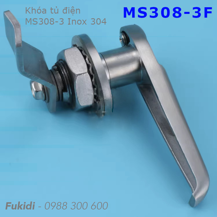 Khóa tủ điện MS308-3F, inox 304 có chìa khóa