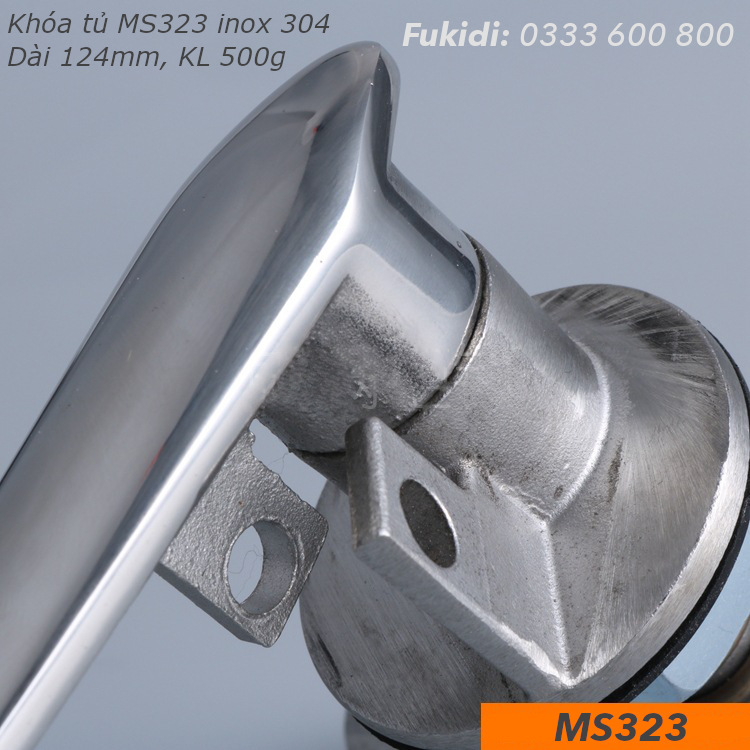 Khóa tủ điện, tay nắm cửa tủ, inox 304 dài 124mm - MS323