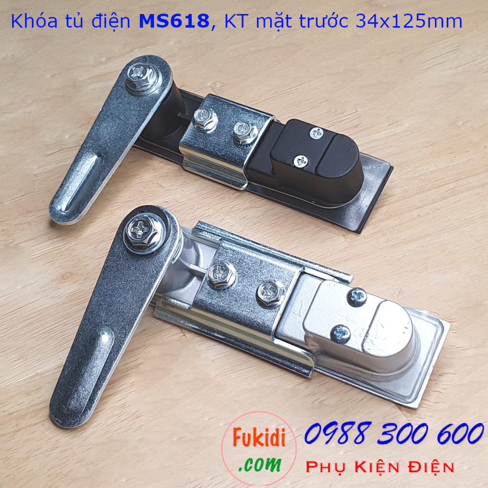 Khóa tủ điện MS618 chất liệu kẽm mặt trước 34x125mm màu trắng - MS618W