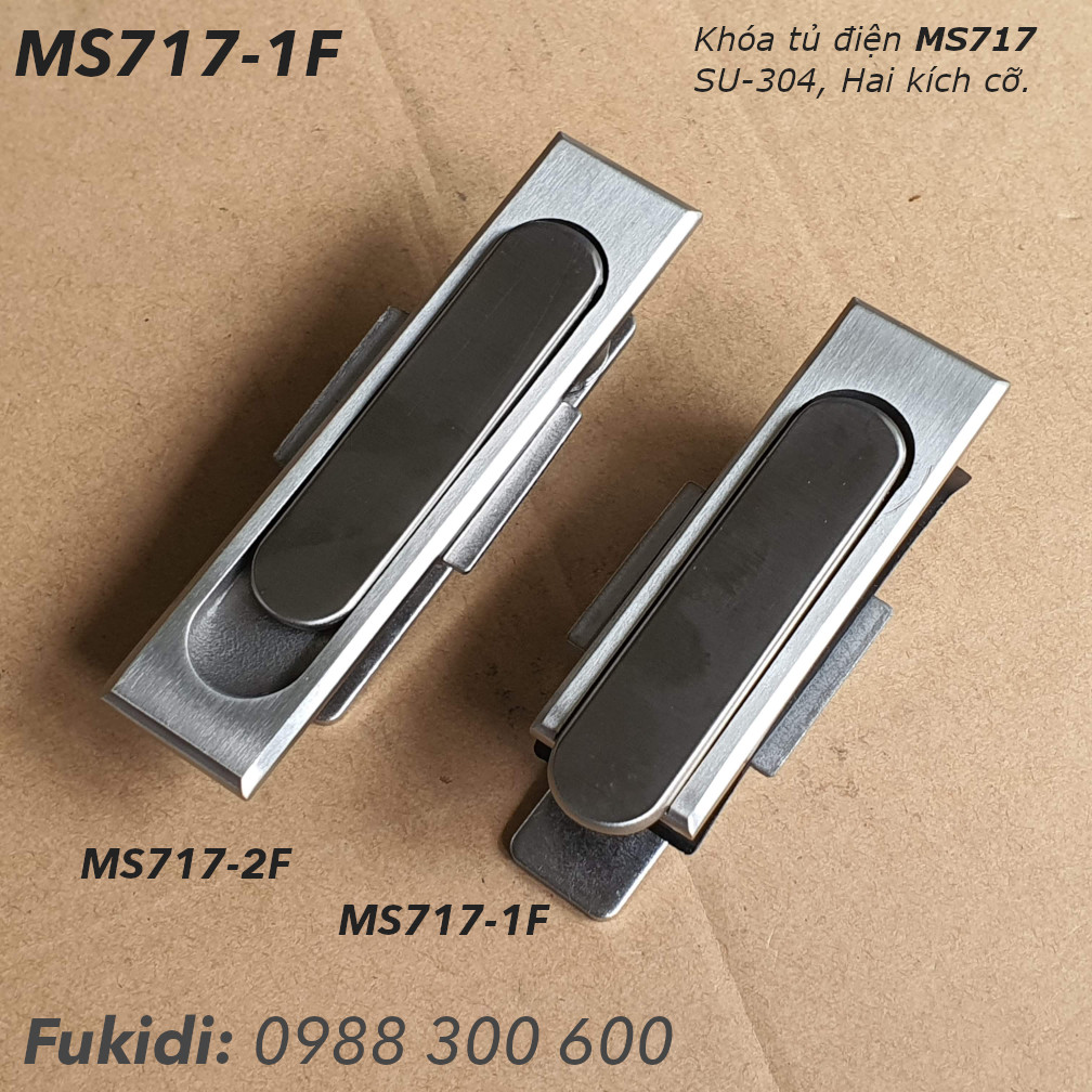 Khóa tủ điện MS717 inox 304, KT 92x28mm - MS717-1F