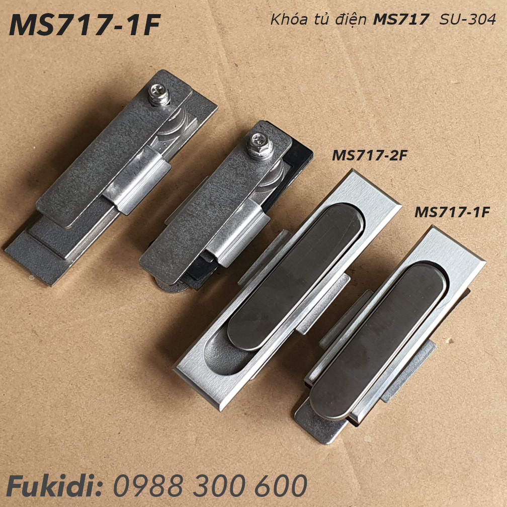 Khóa tủ điện MS717 inox 304, KT 92x28mm - MS717-1F