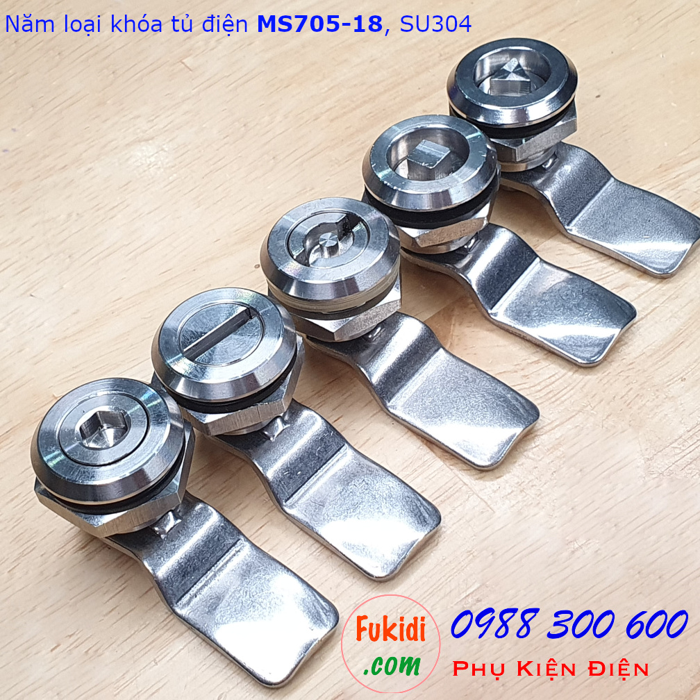 Hình ảnh măm loại khóa tủ điện họ MS705-18 inox 304 
