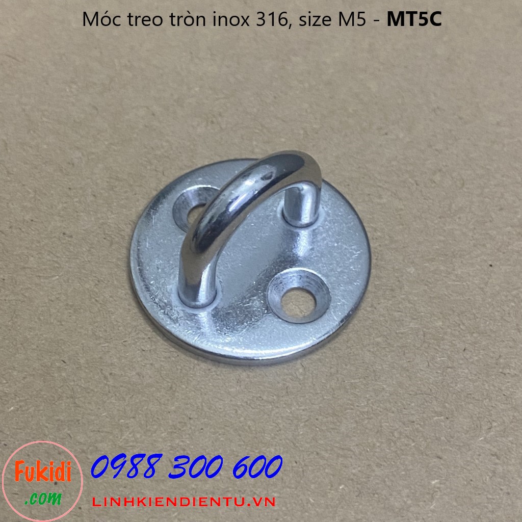 Móc treo tròn inox 316, size M5 - MT5C