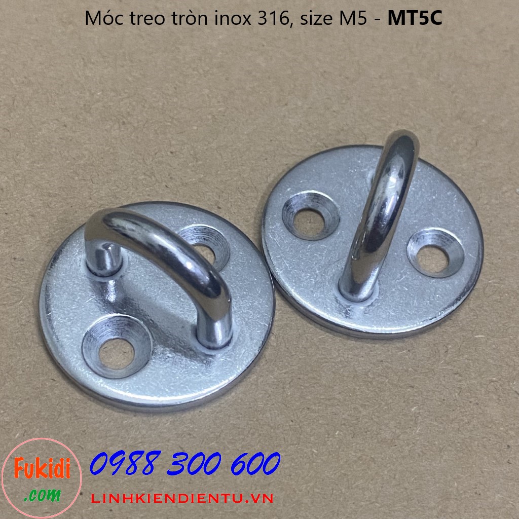 Móc treo tròn inox 316, size M5 - MT5C