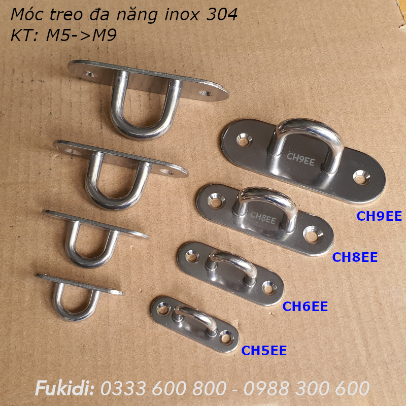 Móc treo ghế đu, xích đu, treo quạt trần inox 316 M6 - CH6EE