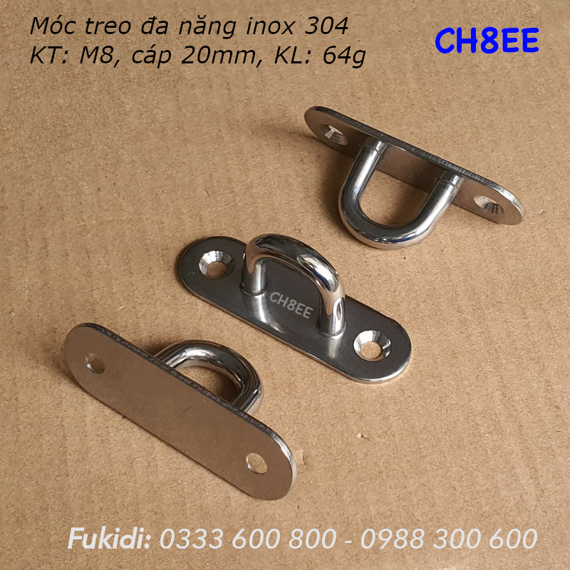 Móc treo ghế đu, xích đu, treo quạt trần  inox 316 M8 - CH8EE