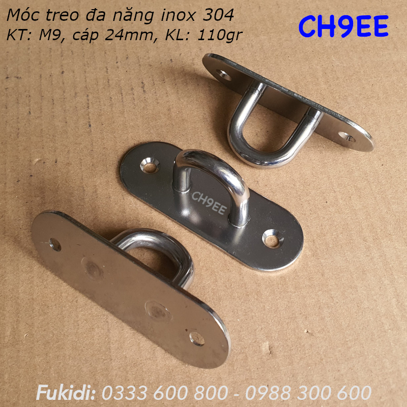 Móc treo quạt trần, treo xích đu, treo ghế đu, treo võng, inox 304 - CH9EE