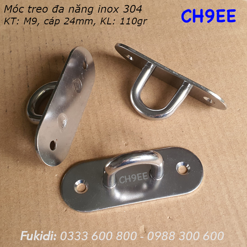 Móc treo quạt trần, treo xích đu, treo ghế đu, treo võng, inox 304 - CH9EE