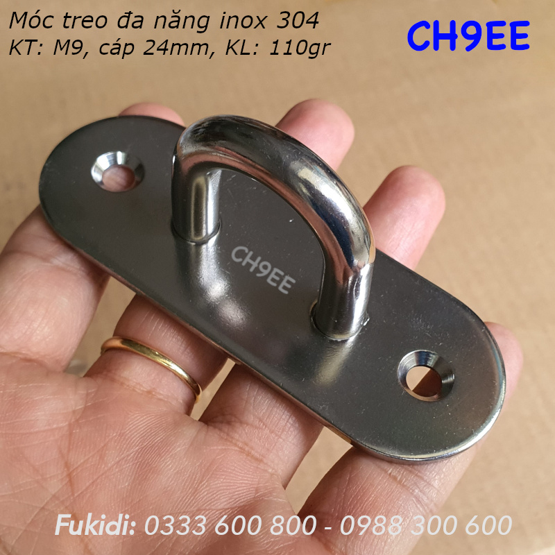 Móc treo quạt trần, treo xích đu, treo ghế đu, treo võng, inox 304 - CH9EE