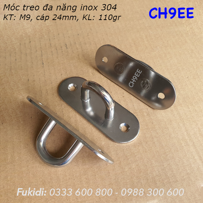 Móc treo quạt trần, treo xích đu, treo ghế đu, treo võng, inox 304 - CH9EE