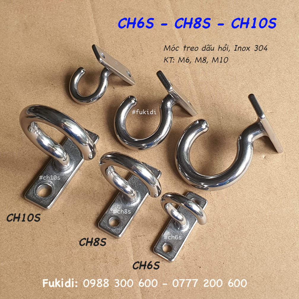 Móc dấu hỏi inox 304 treo trần nhà đa năng M8 - CH8S
