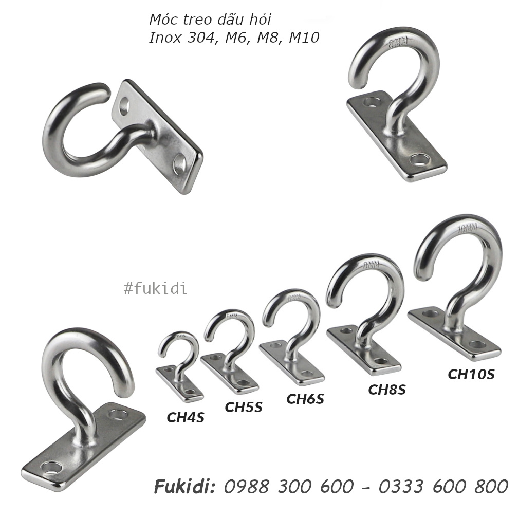 Móc dấu hỏi inox 304 treo trần nhà đa năng M8 - CH8S