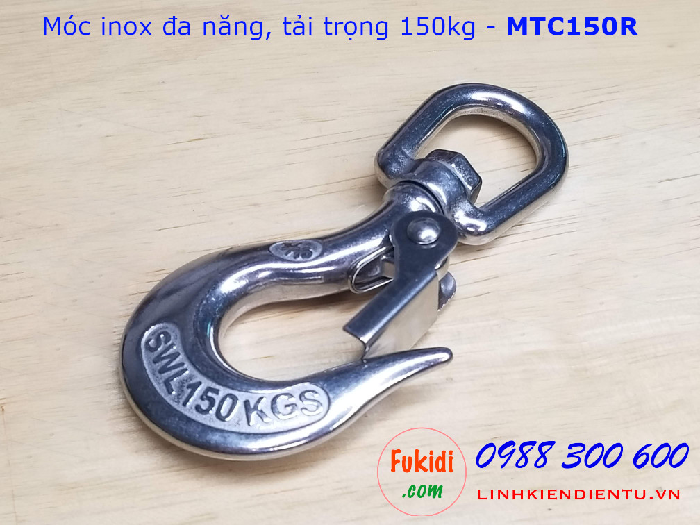 Móc inox đa năng, tải trọng 150kg đầu tròn - MTC150R