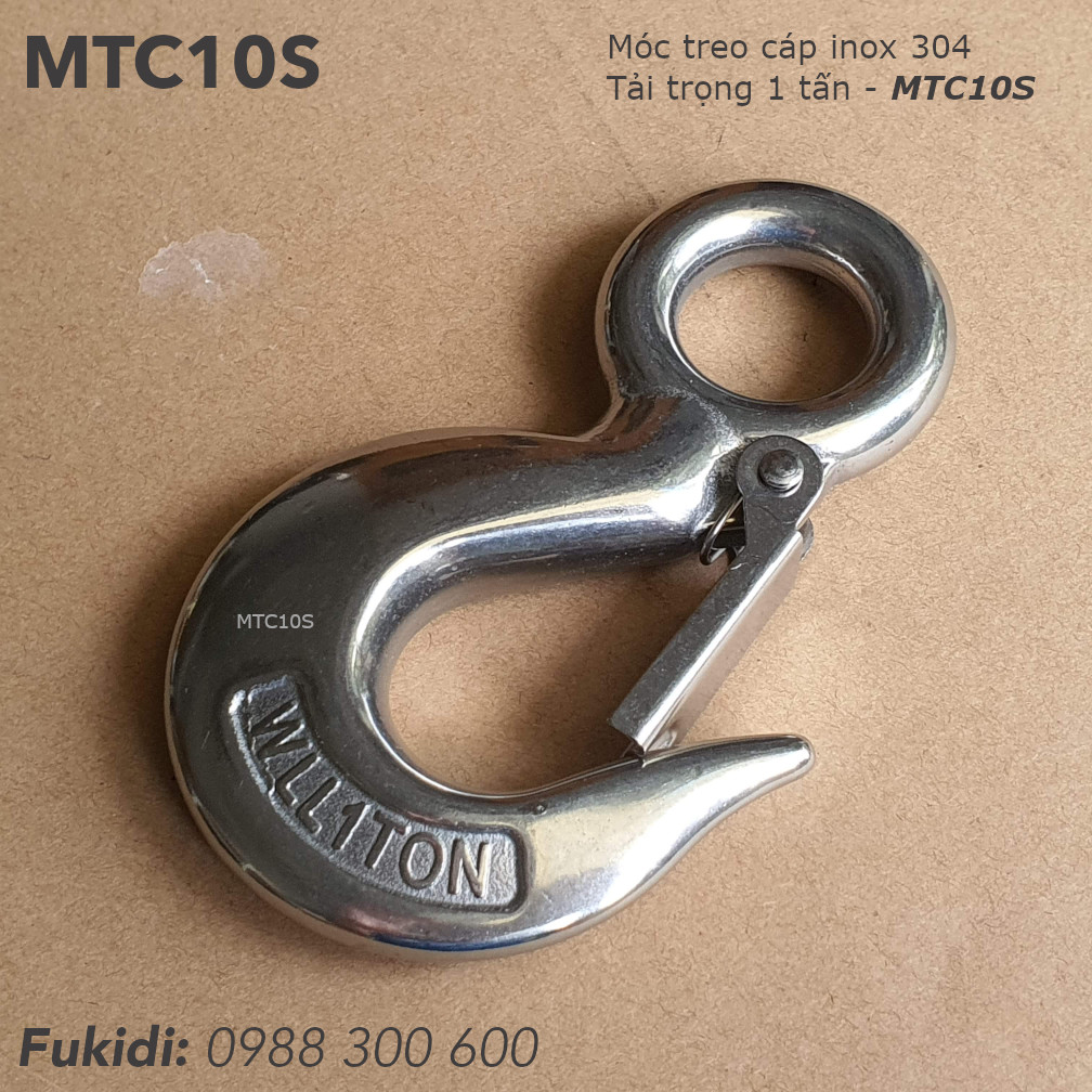 Móc treo cáp, inox 304, dài 114mm, tải trọng 1000kg - MTC10S