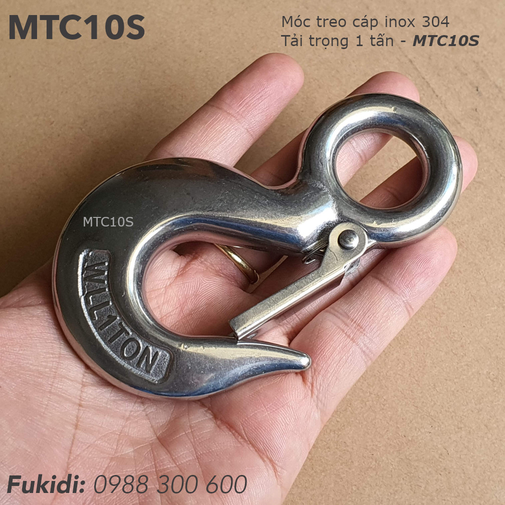 Móc treo cáp, inox 304, dài 114mm, tải trọng 1000kg - MTC10S