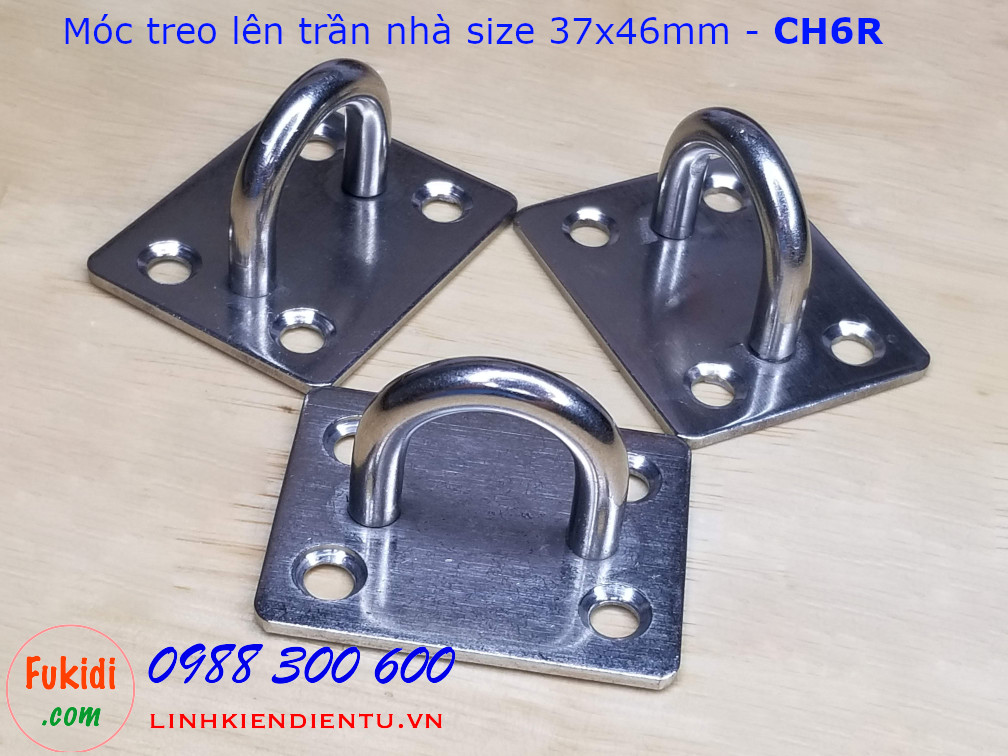 CH6R móc treo trần nhà cho đèn trang trí, treo quạt, size M6, đế chữ nhật 37.5x46.5mm