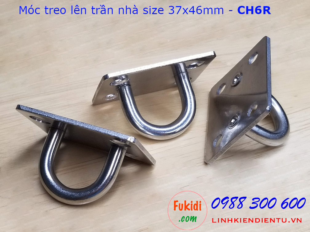 CH6R móc treo trần nhà cho đèn trang trí, treo quạt, size M6, đế chữ nhật 37.5x46.5mm