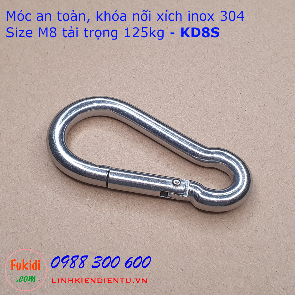 Móc an toàn, khoá nối xích M8 inox 304 tải trọng 125kg - KD8S