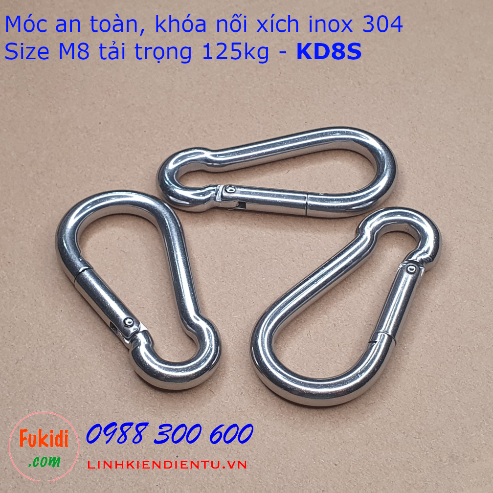 Móc an toàn, khoá nối xích M8 inox 304 tải trọng 125kg - KD8S