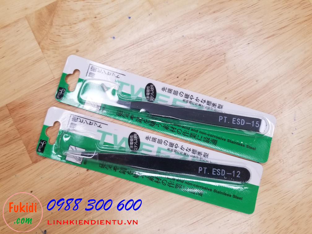 Nhíp gắp đa năng PT.ESD-12 PT.ESD-15, chất liệu thép sơn đen