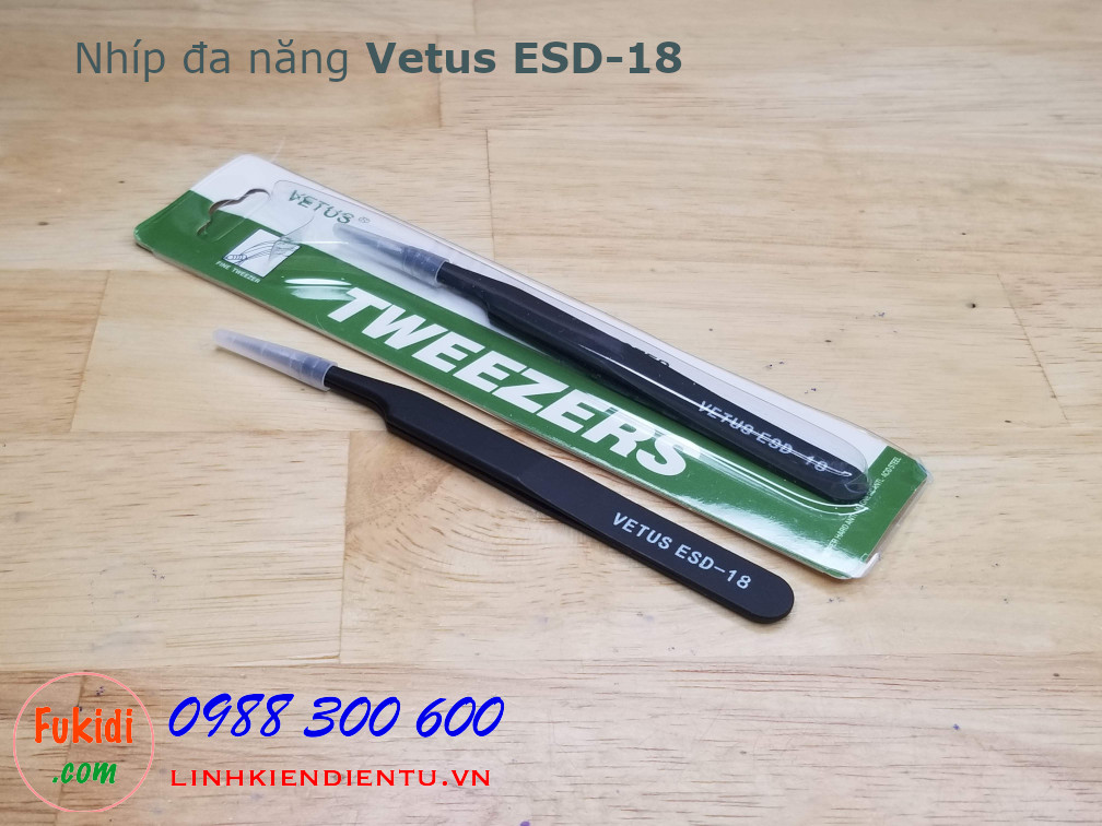 Nhíp gắp đa năng, phù hợp để gắp linh kiện điện tử  VETUS ESD-18