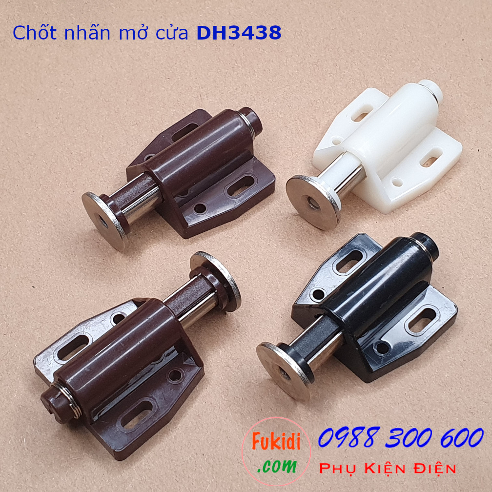 Chốt nhấn mở cửa nam châm size 34x38mm màu trắng - DH3438W