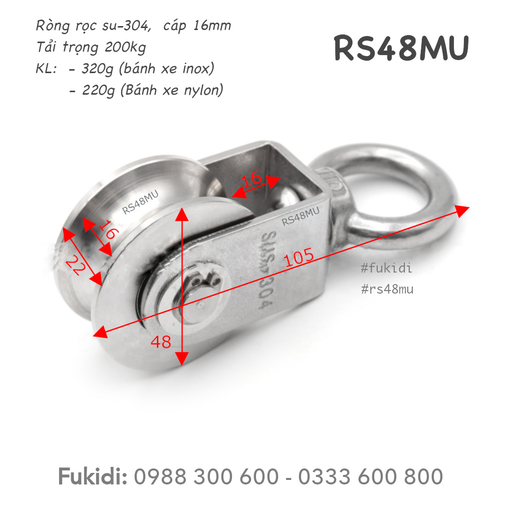 Chi tiết kích thước ròng rọc RS2248MU