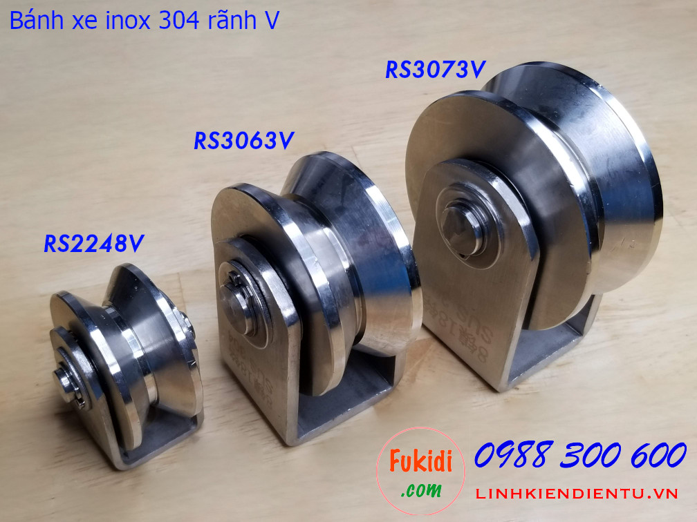 Ròng rọc, bánh xe ray V inox 304 size 30x73mm - RS3073V