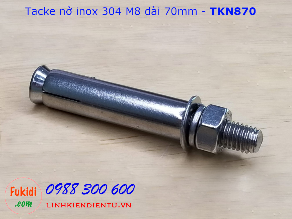 Tắc kê nở inox 304 M8 dài 70mm - TKN870