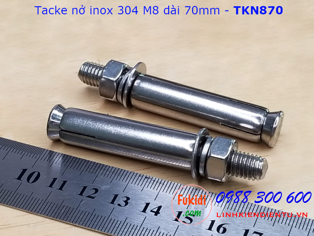 Tắc kê nở inox 304 M8 dài 70mm - TKN870