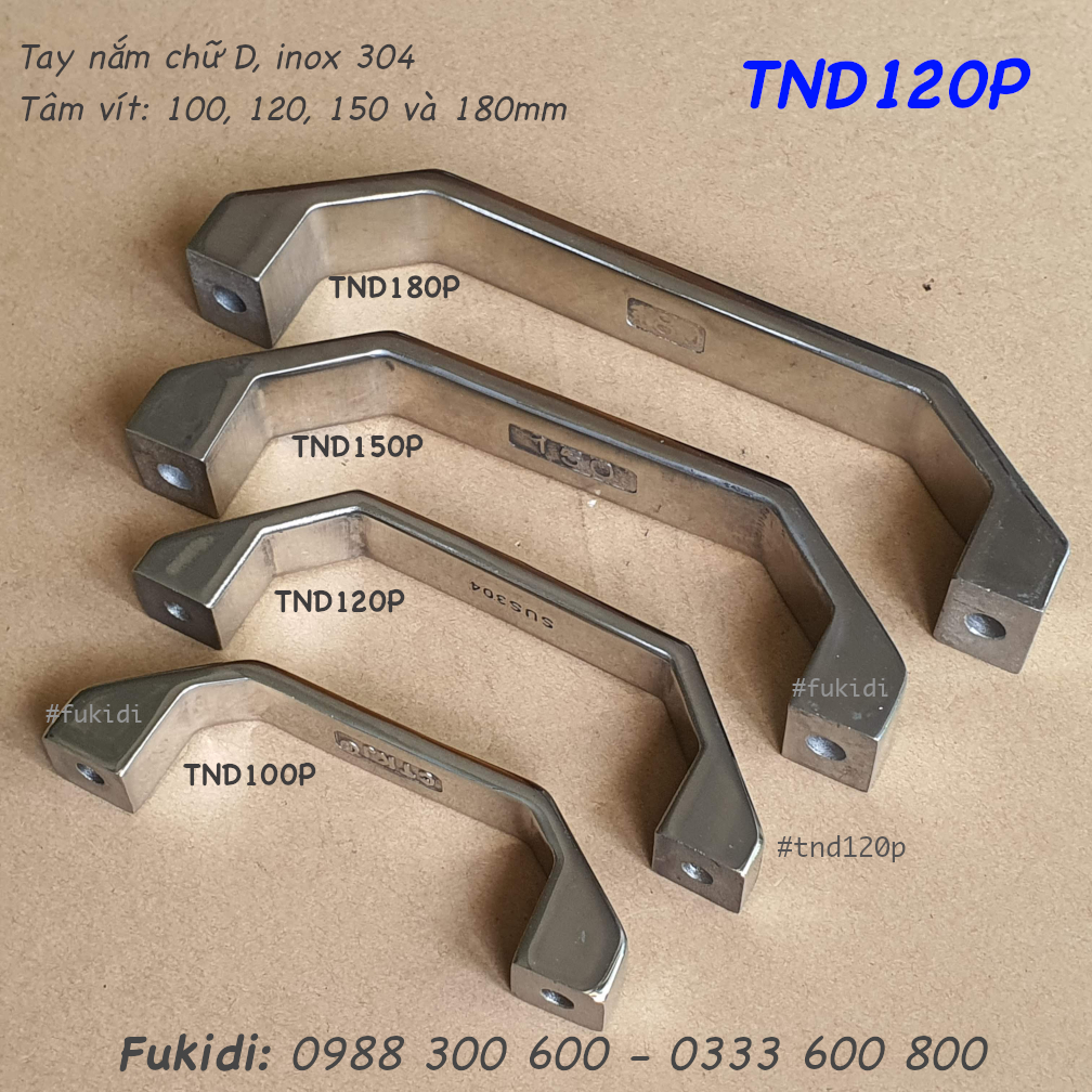 Tay nắm cửa tủ inox 304 kiểu dáng dẹp, dài 150mm - TND150P