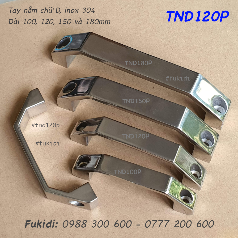 Tay nắm cửa tủ inox 304 kiểu dáng dẹp, dài 150mm - TND150P