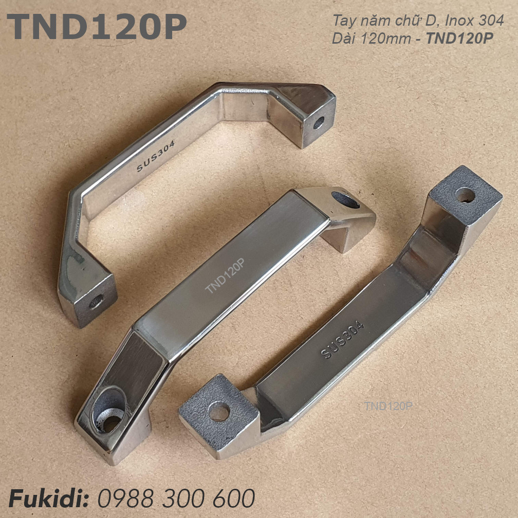 Tay nắm cửa tủ inox 304 kiểu dáng dẹp, dài 120mm - TND120P