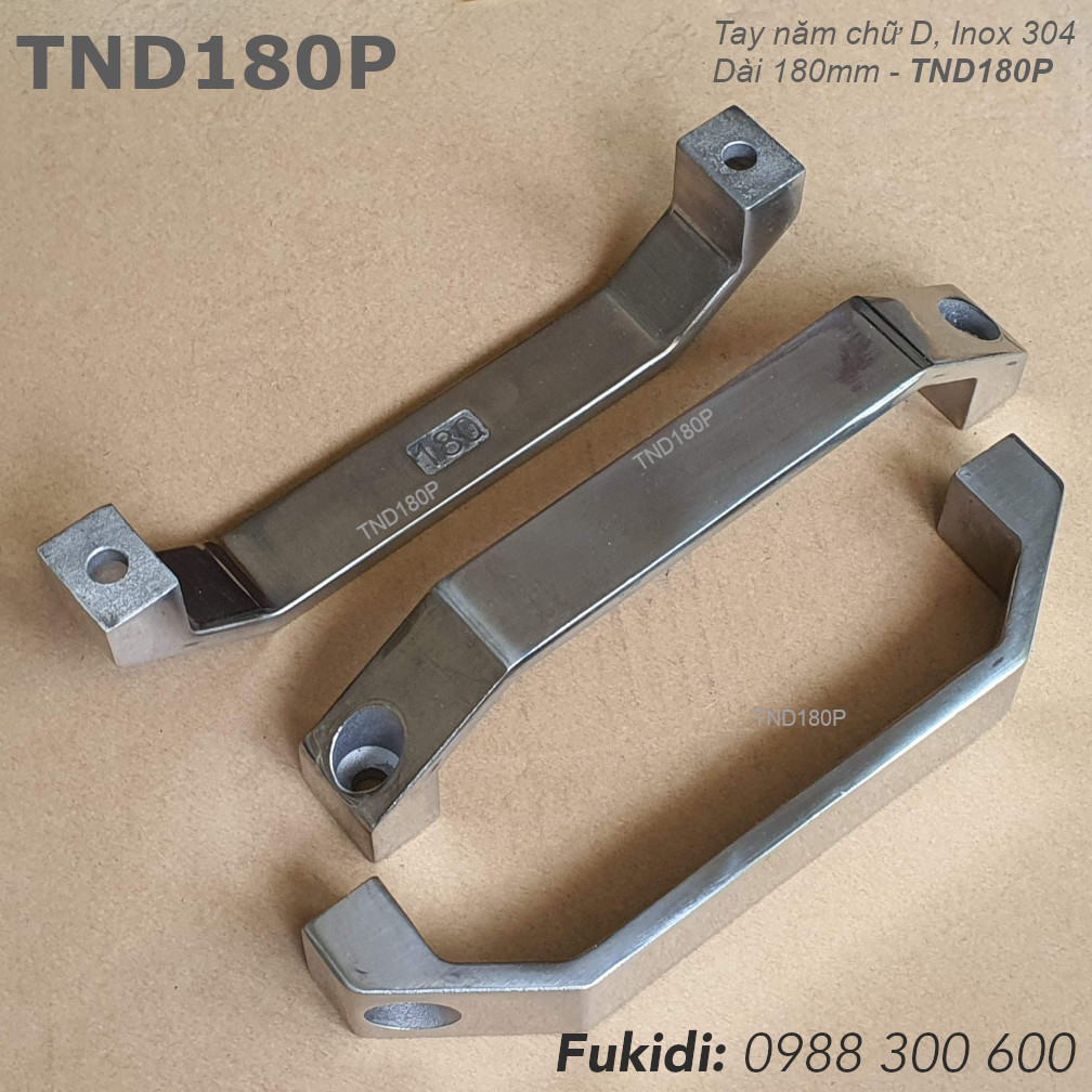 Tay nắm cửa tủ inox 304 kiểu dáng dẹp, dài 180mm - TND180P