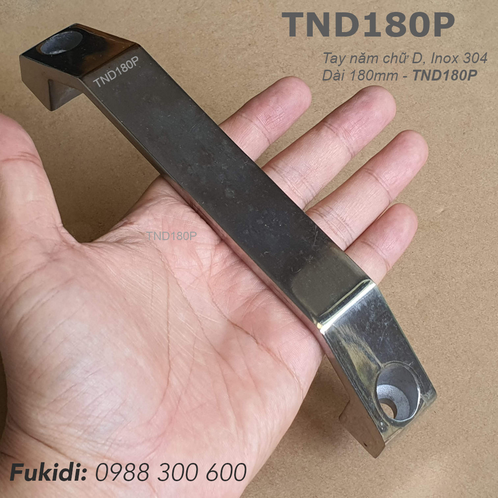 Tay nắm cửa tủ inox 304 kiểu dáng dẹp, dài 180mm - TND180P