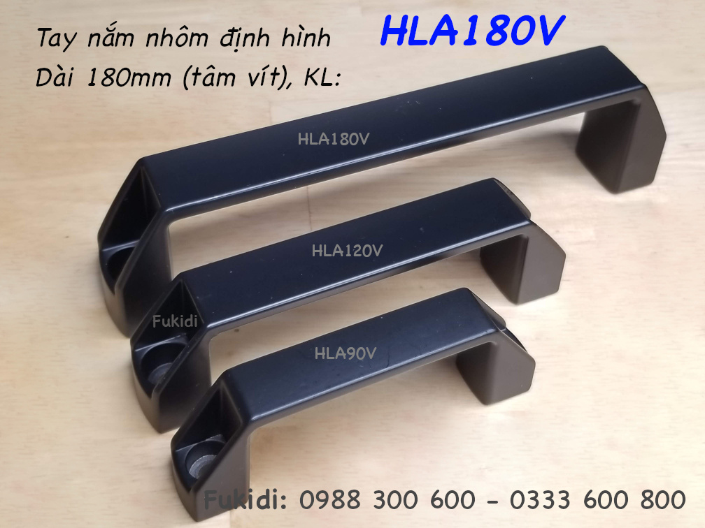 Ba loại tay nắm nhôm định hình, tay nằm chữ D bằng nhôm chiều dài 90, 120 và 180mm