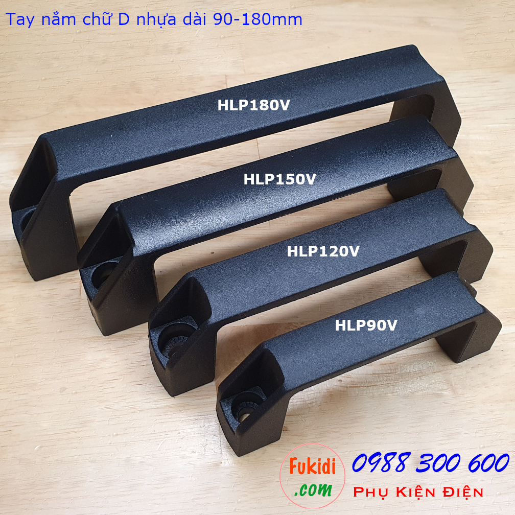 Tay nắm chữ D nhựa cứng chiều dài 90mm - HLP90V