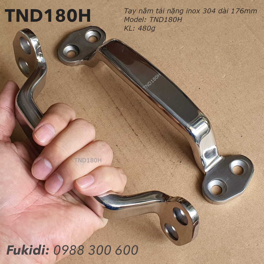 Tay nắm nồi cơm công nghiệp, SU-304, dài và 180mm - TND180H