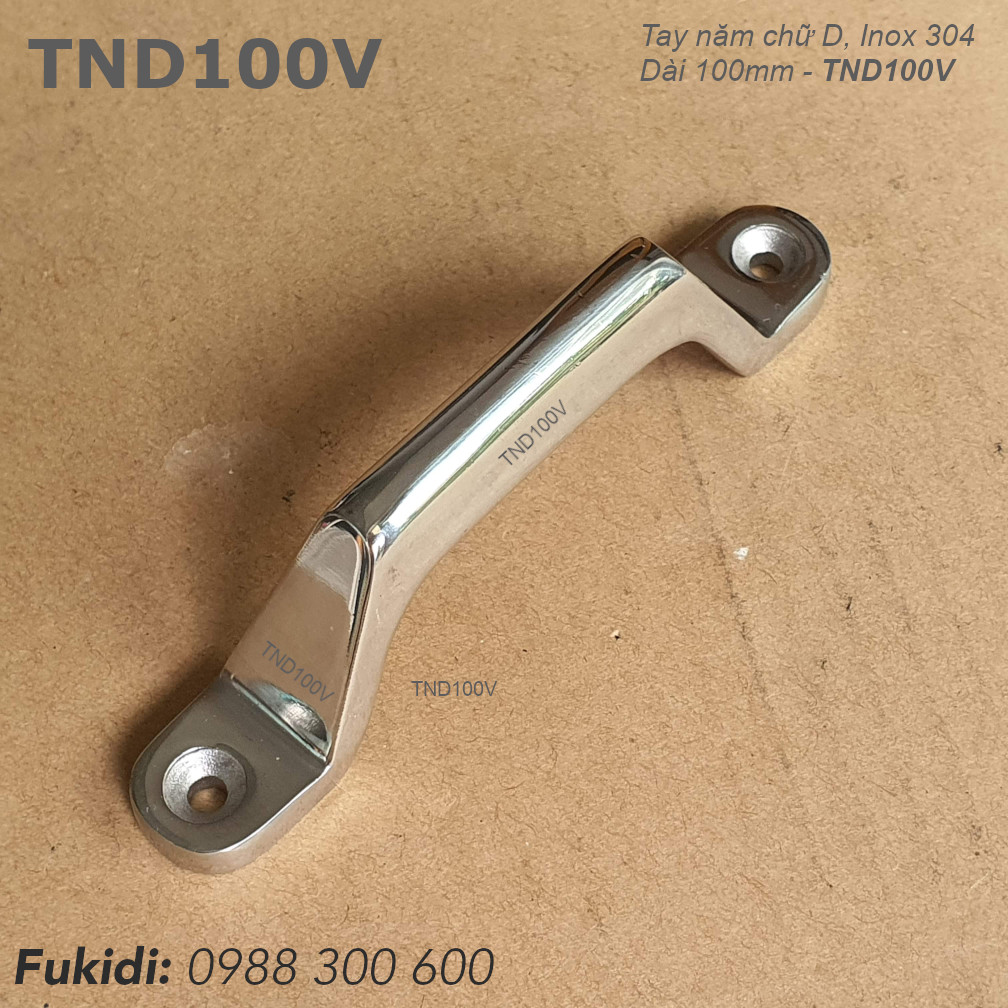 Tay nắm hộc tủ, chất liệu inox 304, tiết diện U, dài 100mm - TND100V