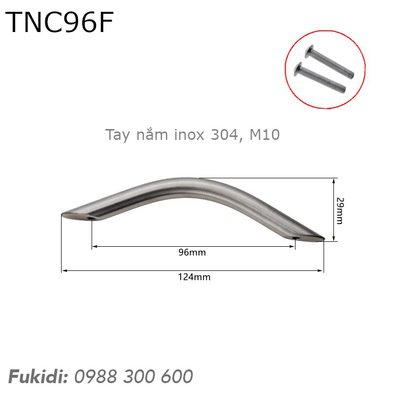 Chi tiết kích thước của tay nắm TNC96F