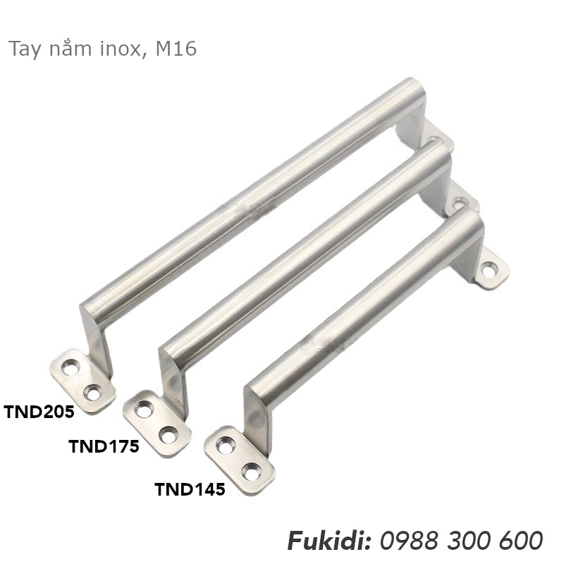 Tay nắm chữ D thép không gỉ, M16 dài 145mm - TND145