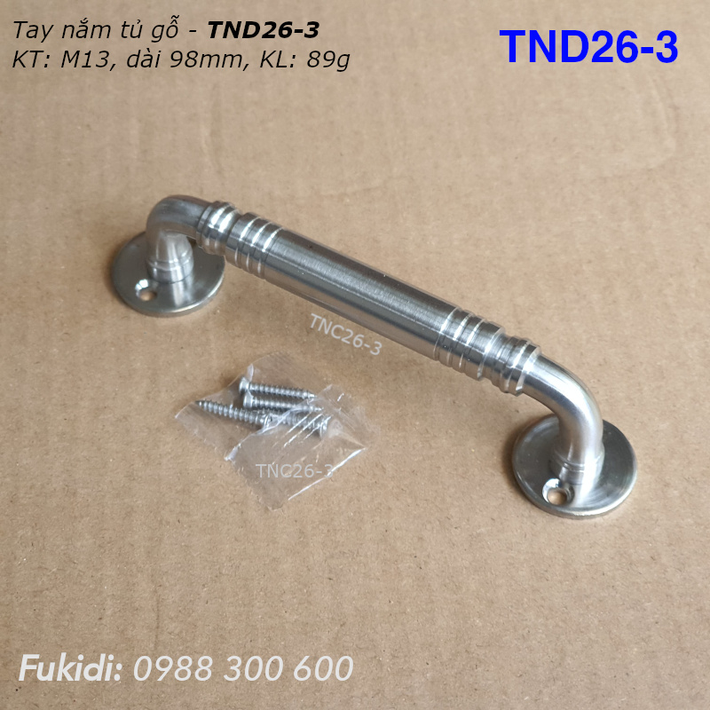 Tay nắm hộc tủ, cửa tủ gỗ, thép không gỉ, KT M11 dài 98mm - TND26-3