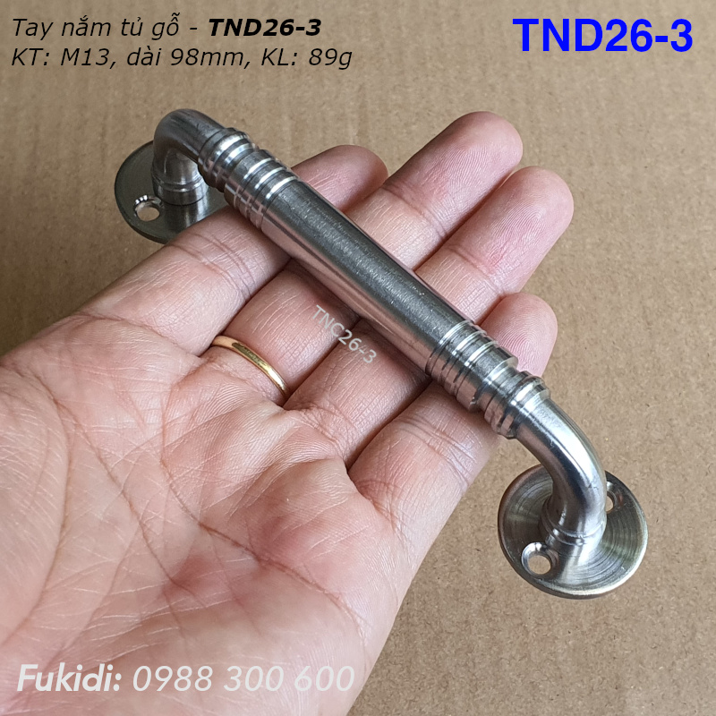 Tay nắm hộc tủ, cửa tủ gỗ, thép không gỉ, KT M11 dài 98mm - TND26-3