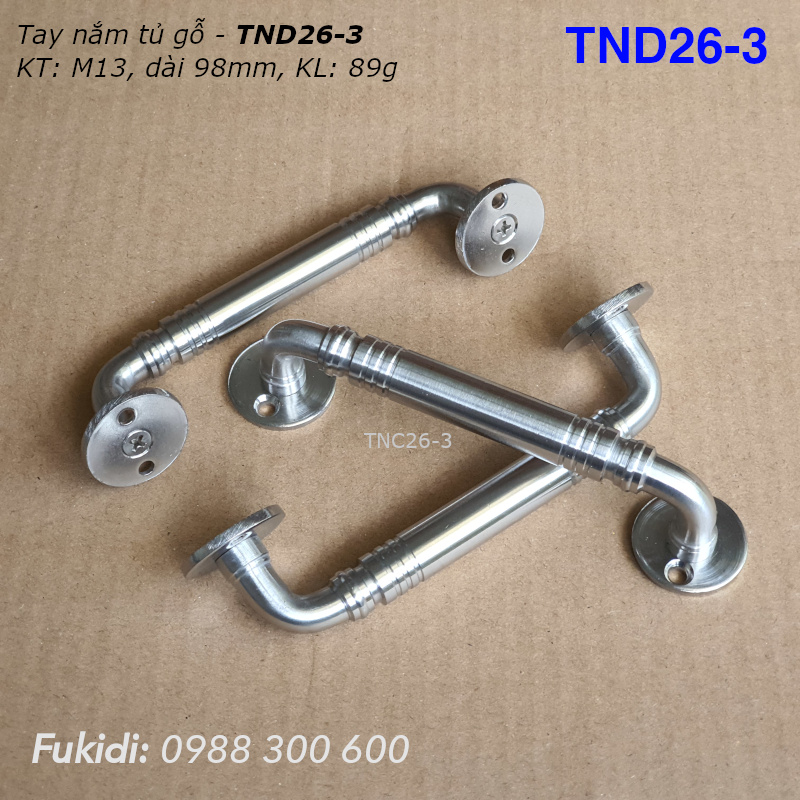 Tay nắm hộc tủ, cửa tủ gỗ, thép không gỉ, KT M11 dài 98mm - TND26-3