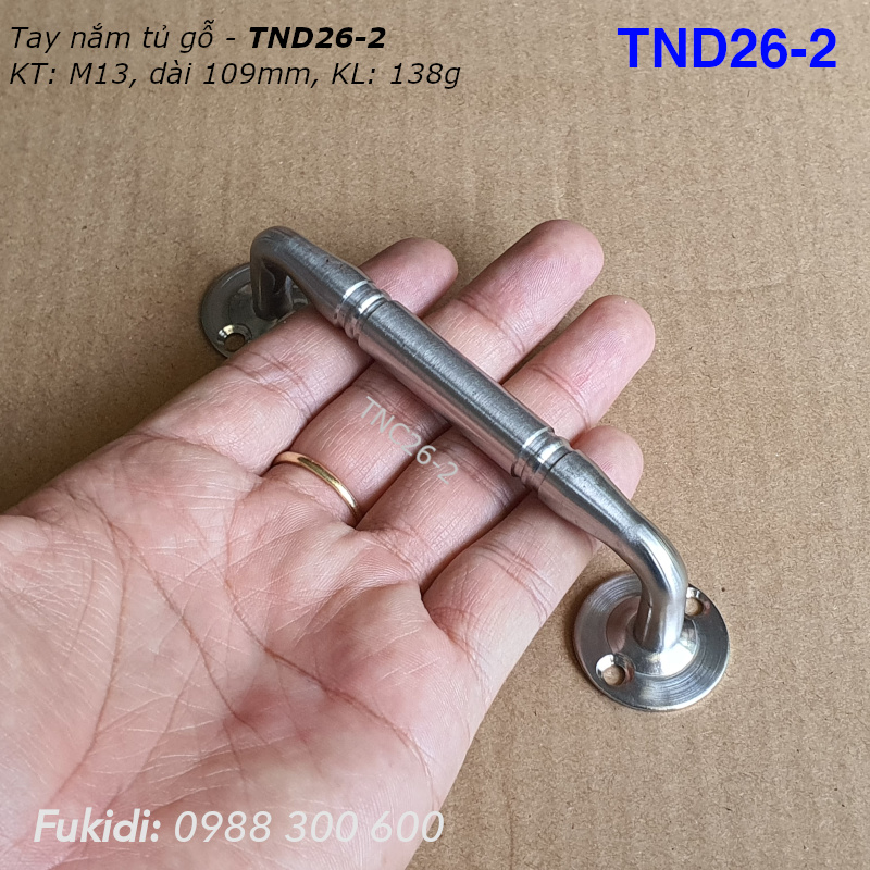 Tay nắm cửa tủ gỗ, hộc tủ, thép không gỉ, KT M13 dài 109mm - TND26-2