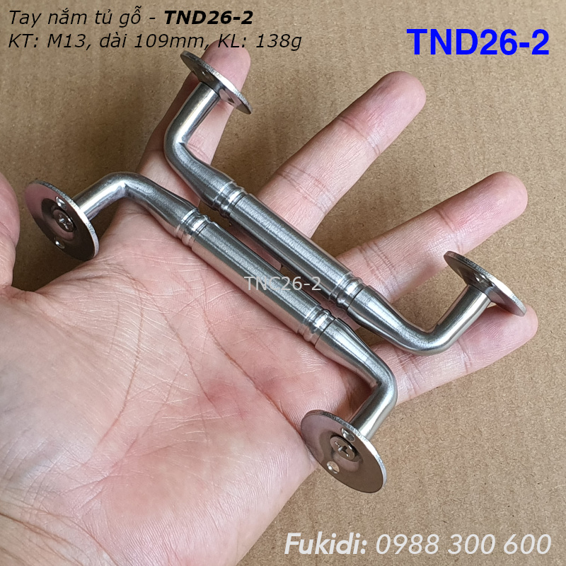 Tay nắm cửa tủ gỗ, hộc tủ, thép không gỉ, KT M13 dài 109mm - TND26-2