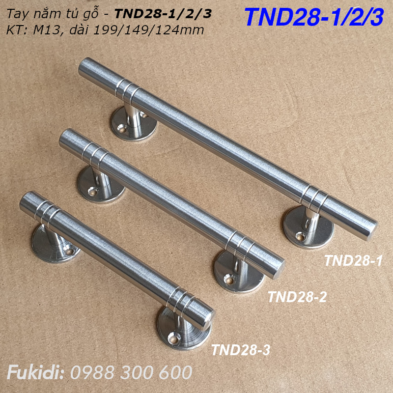 Tay nắm cửa tủ, hộc tủ, thép không gỉ, KT: M13 dài 149mm - TND28-2