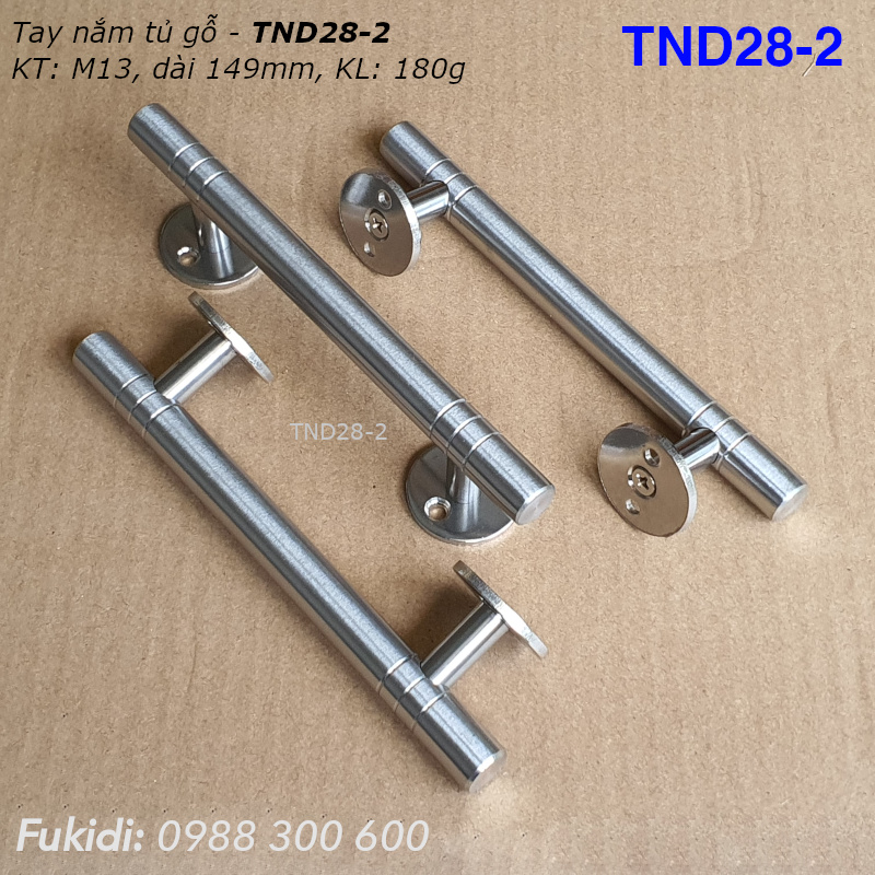 Tay nắm cửa tủ, hộc tủ, thép không gỉ, KT: M13 dài 149mm - TND28-2